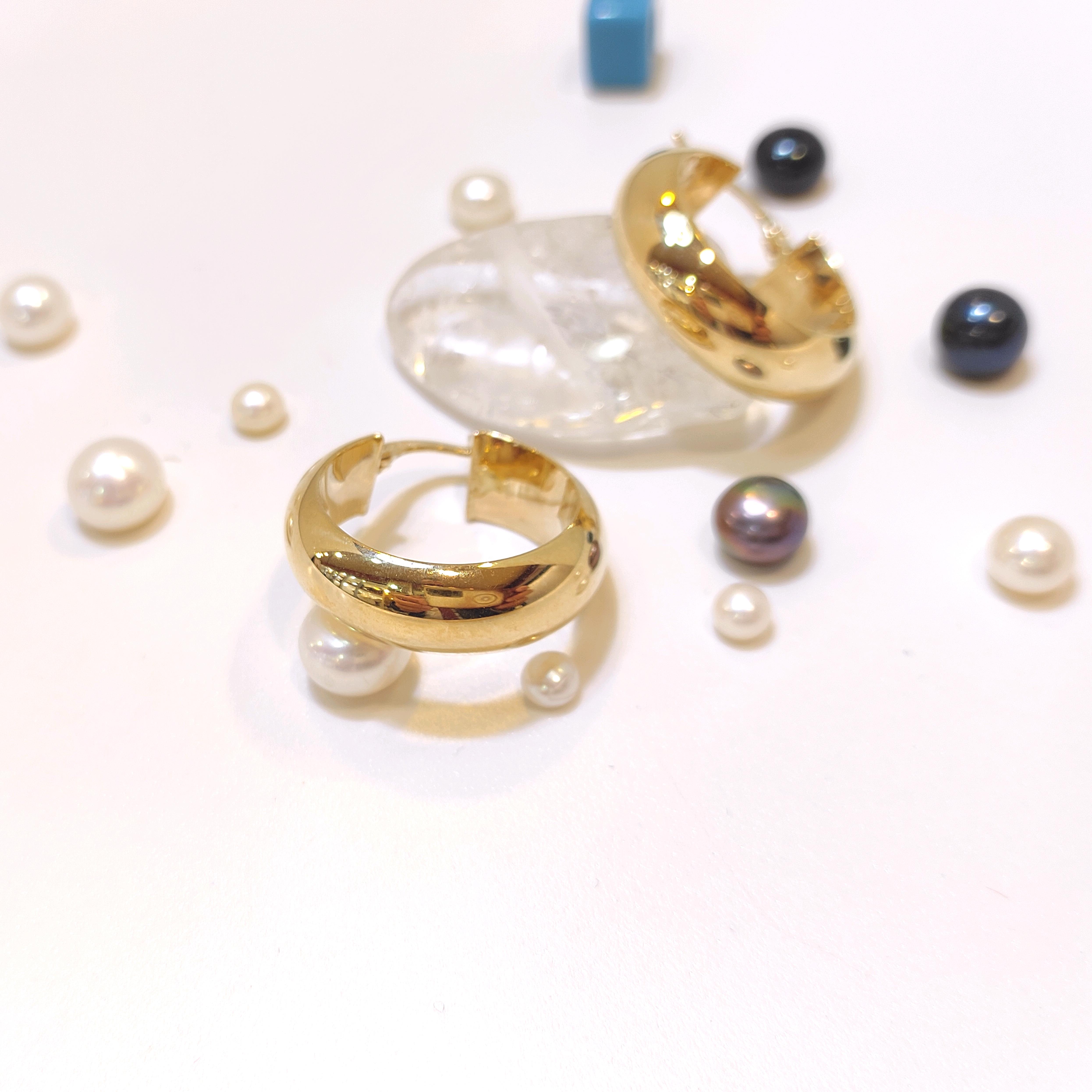 25mm Klasik Bombeli Halka Küpe 14 Ayar Altın HD VİDEOLU