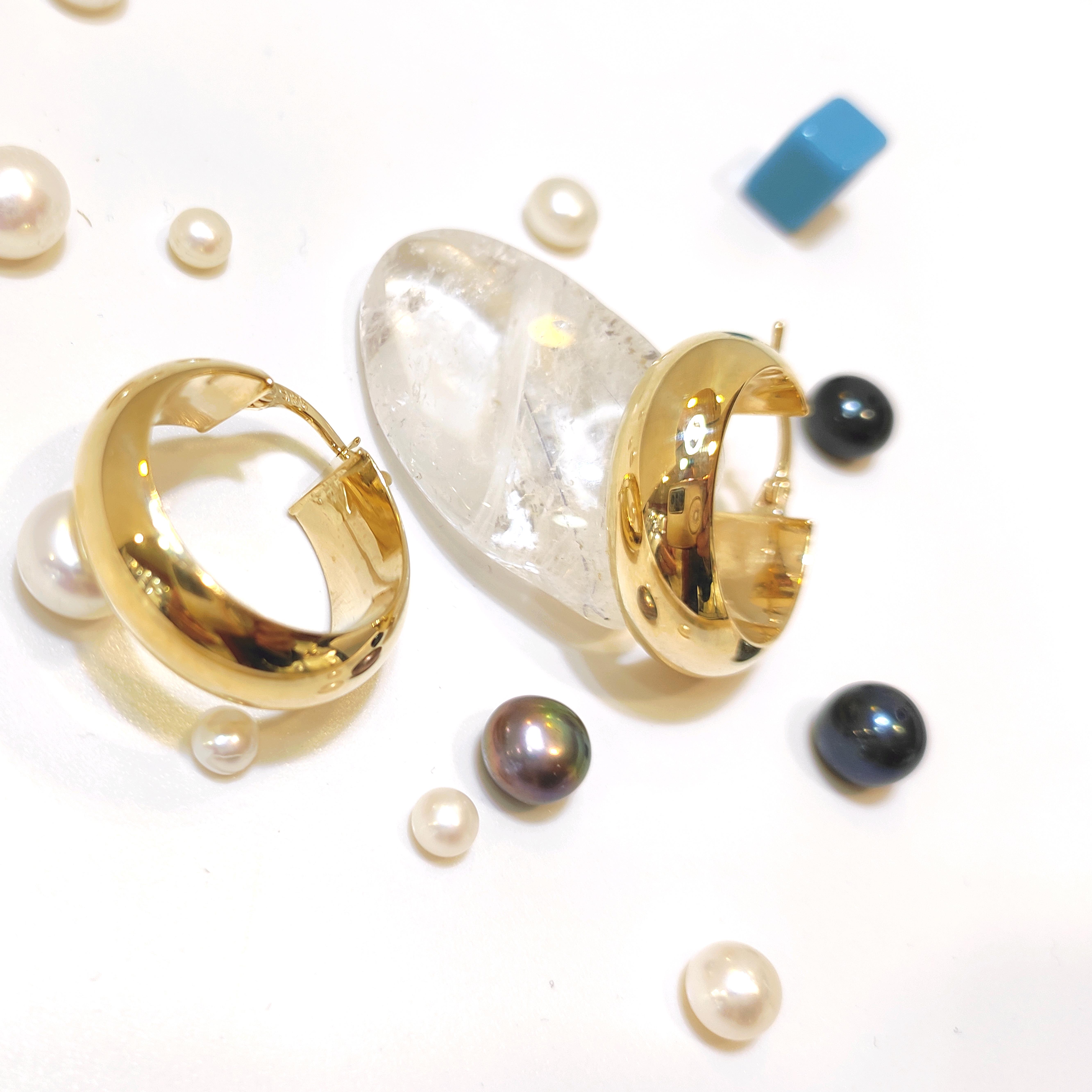 25mm Klasik Bombeli Halka Küpe 14 Ayar Altın HD VİDEOLU