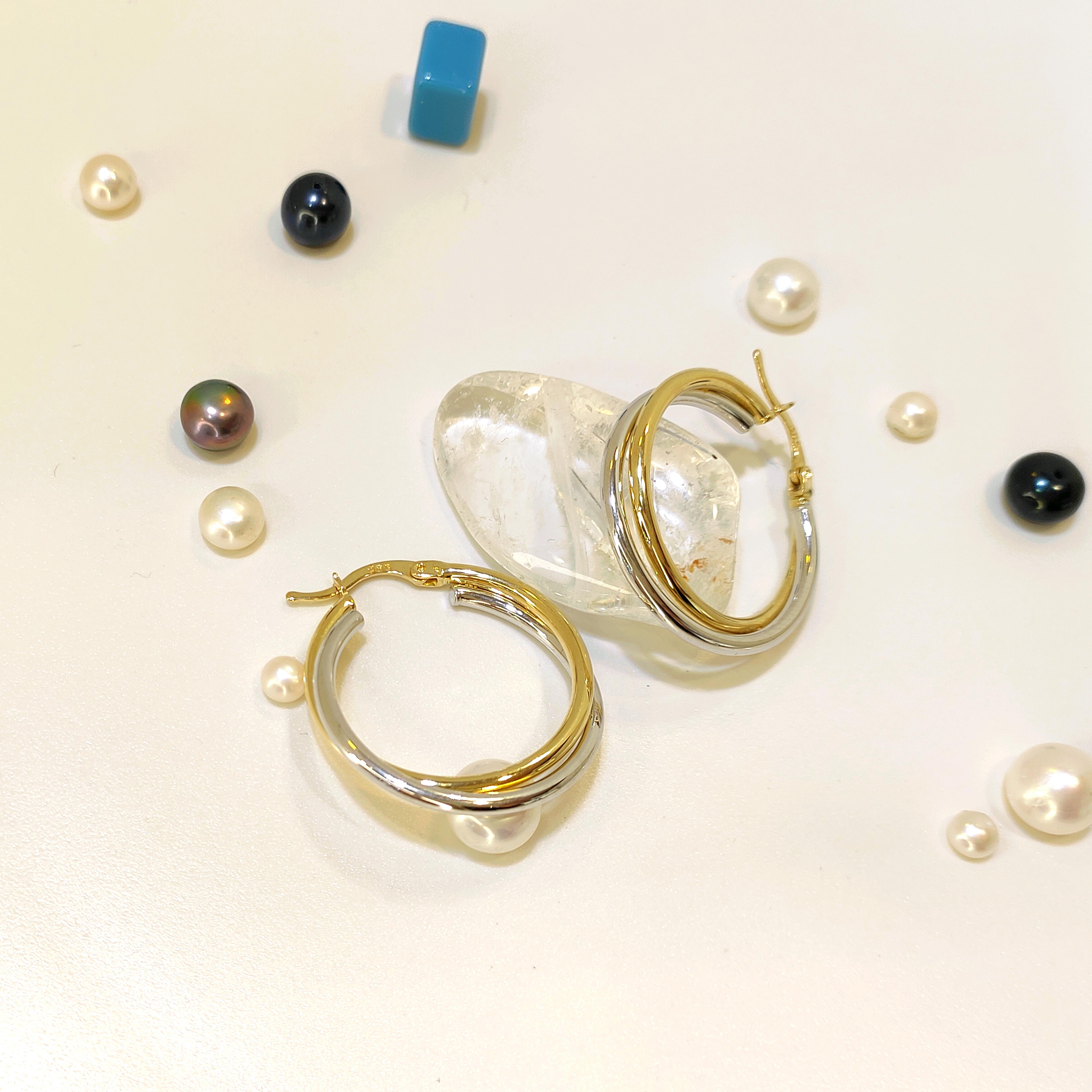 26mm İkili Burgu Halka Küpe 14 Ayar Altın 