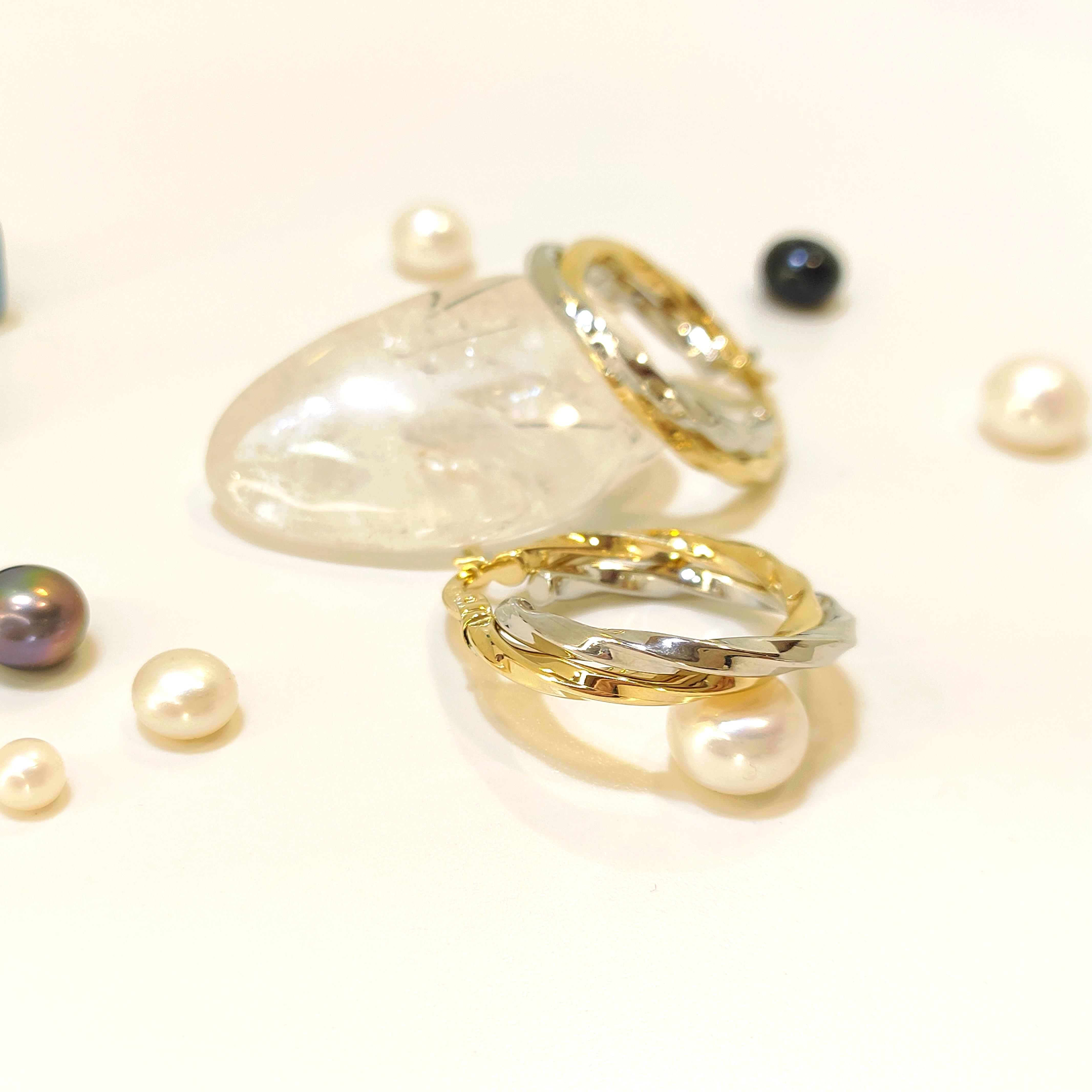 26mm İkili Burgu Halka Küpe 14 Ayar Altın 