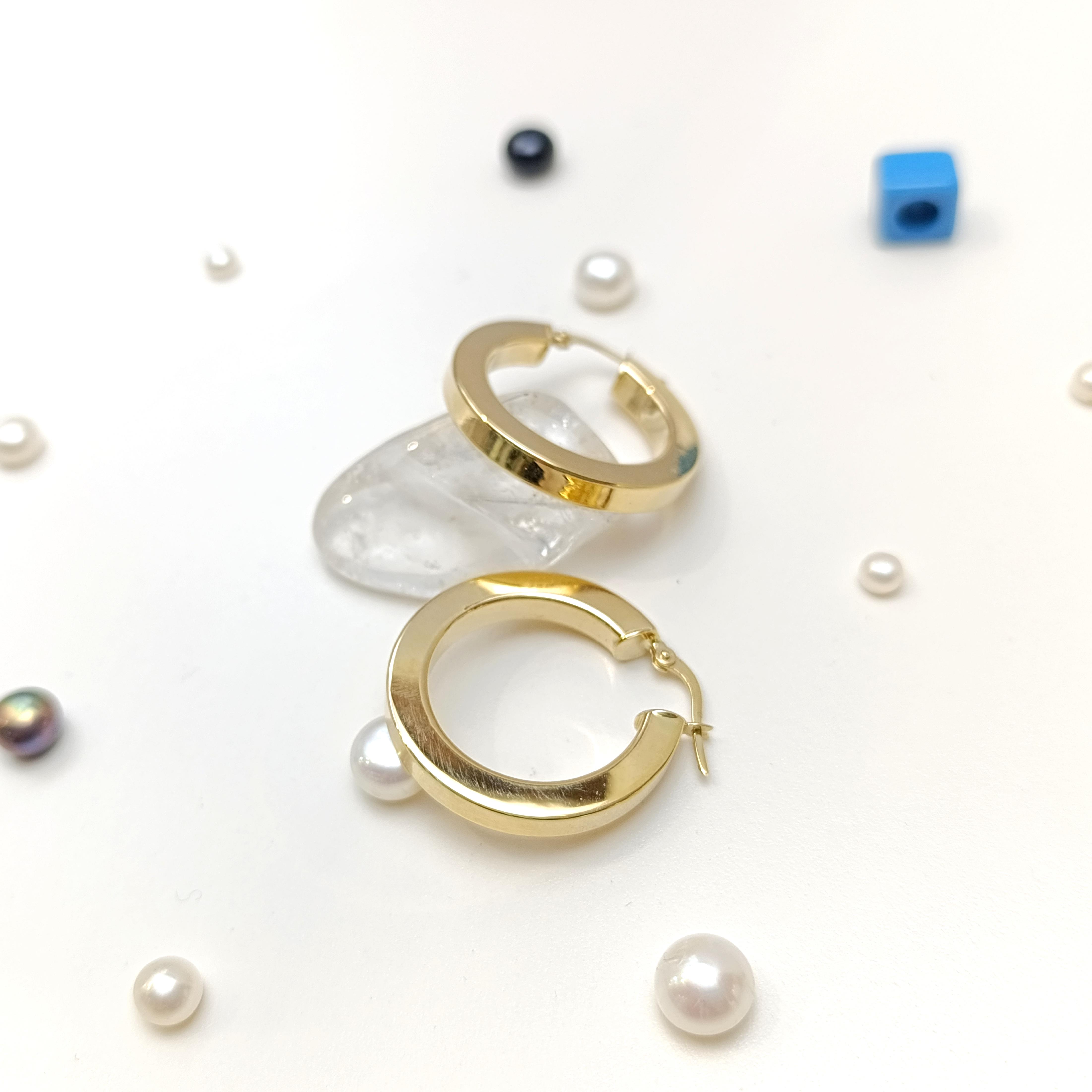 28mm Klasik Ray Halka Küpe 14 Ayar Altın HD VİDEOLU