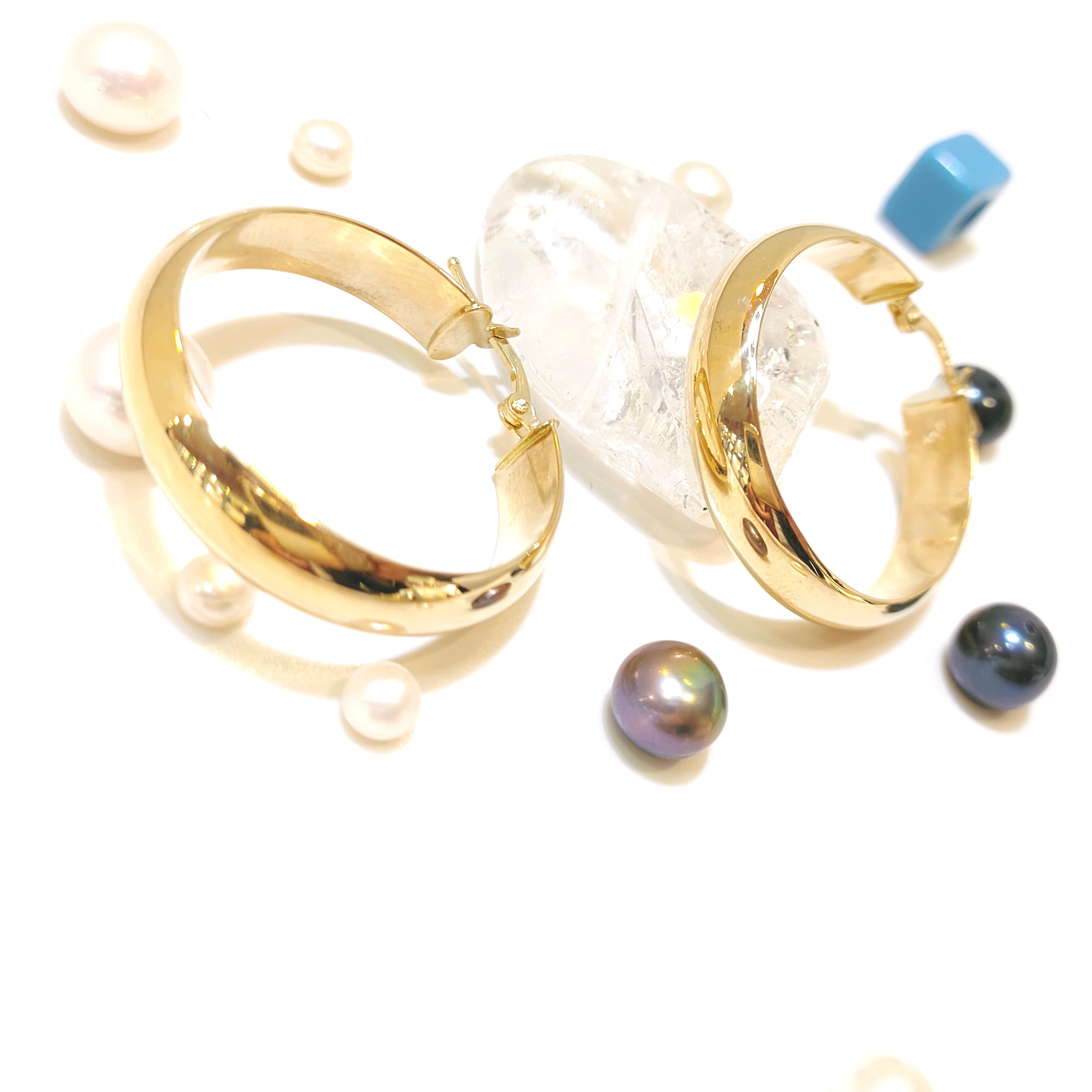 29mm Klasik Bombeli Halka Küpe 14 Ayar Altın HD VİDEOLU