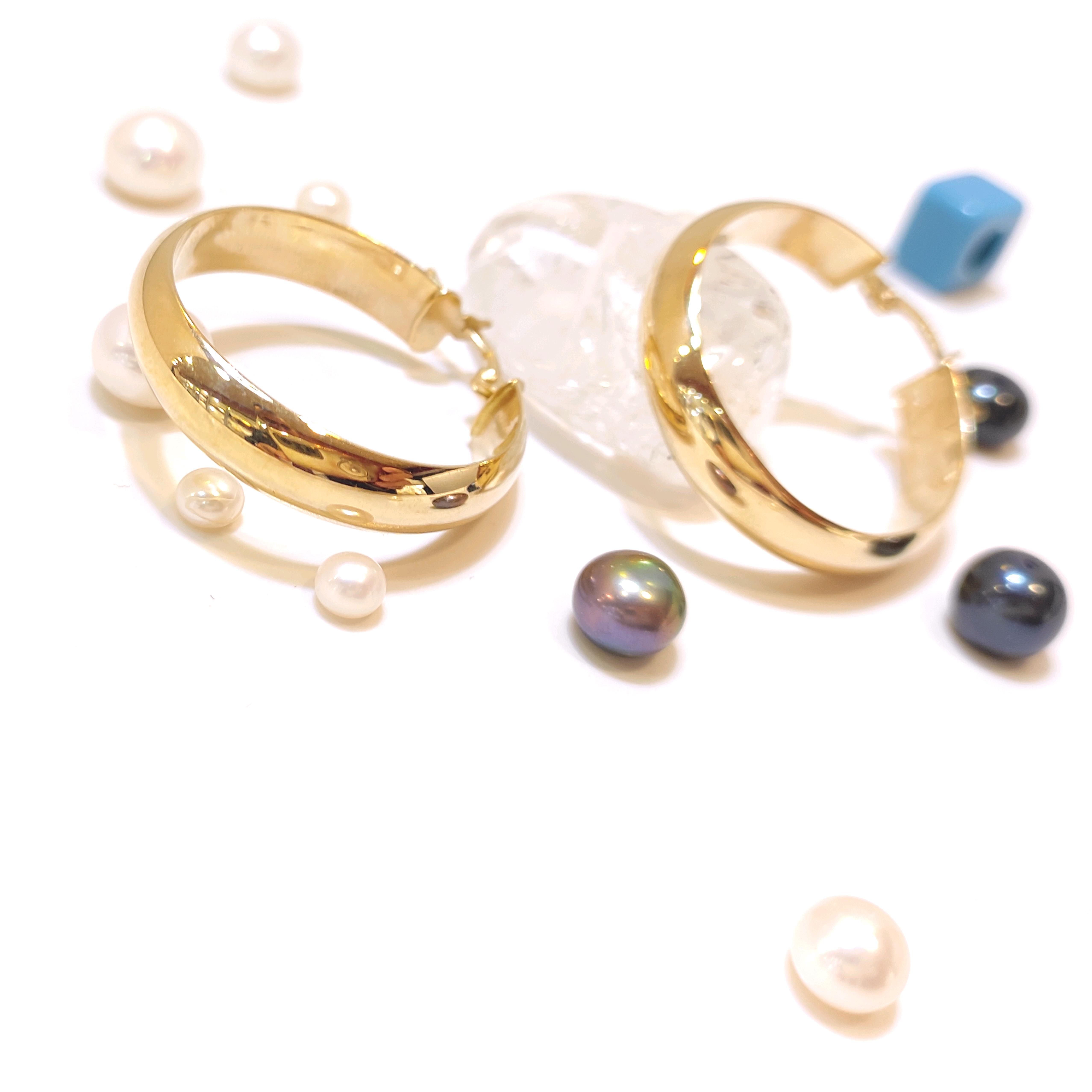 29mm Klasik Bombeli Halka Küpe 14 Ayar Altın HD VİDEOLU