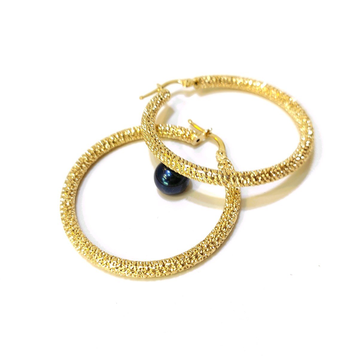 3.7cm Büyük Boy Halka Küpe 14 Ayar Altın HD VİDEOLU