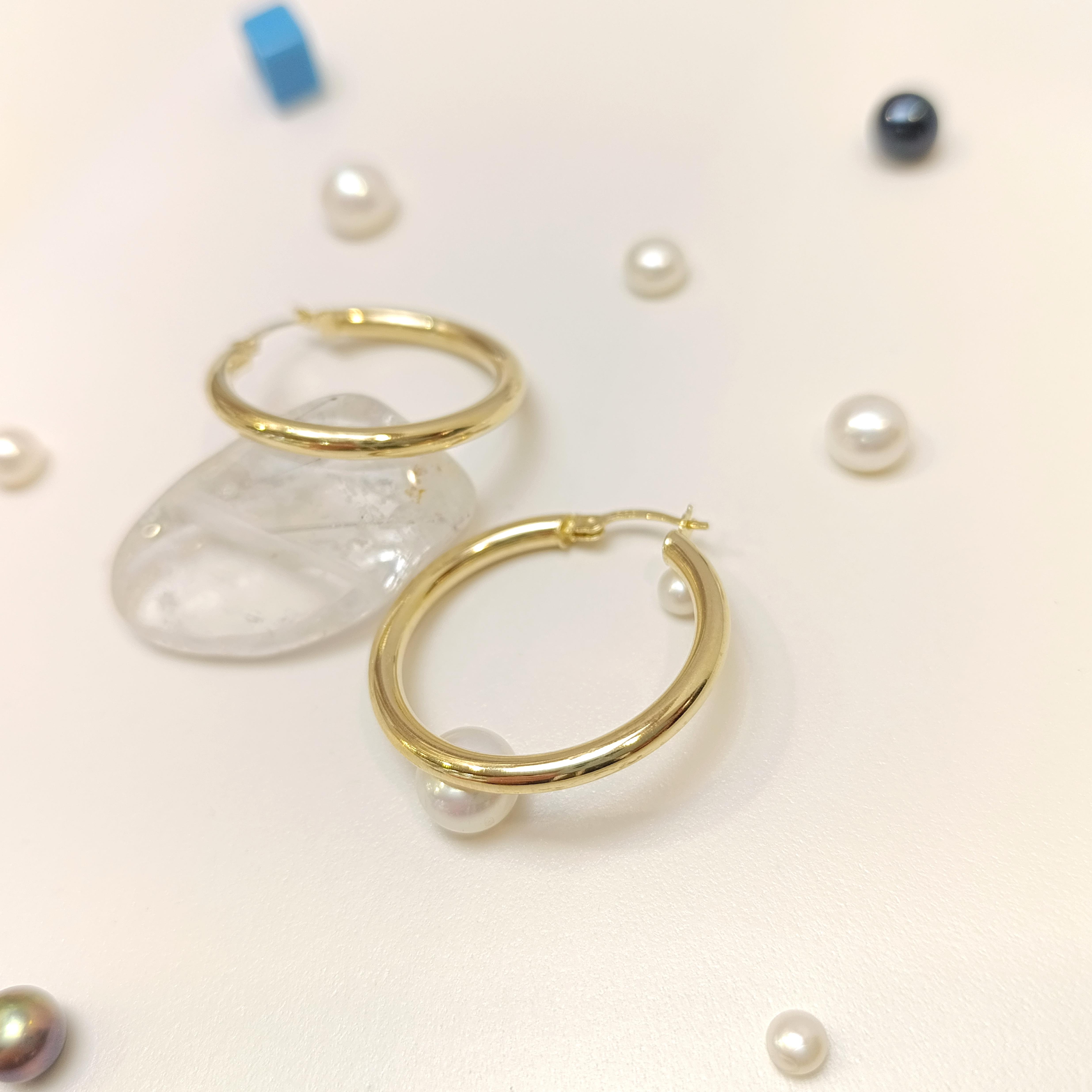 30mm Klasik Bombeli Halka Küpe 14 Ayar Altın HD VİDEOLU