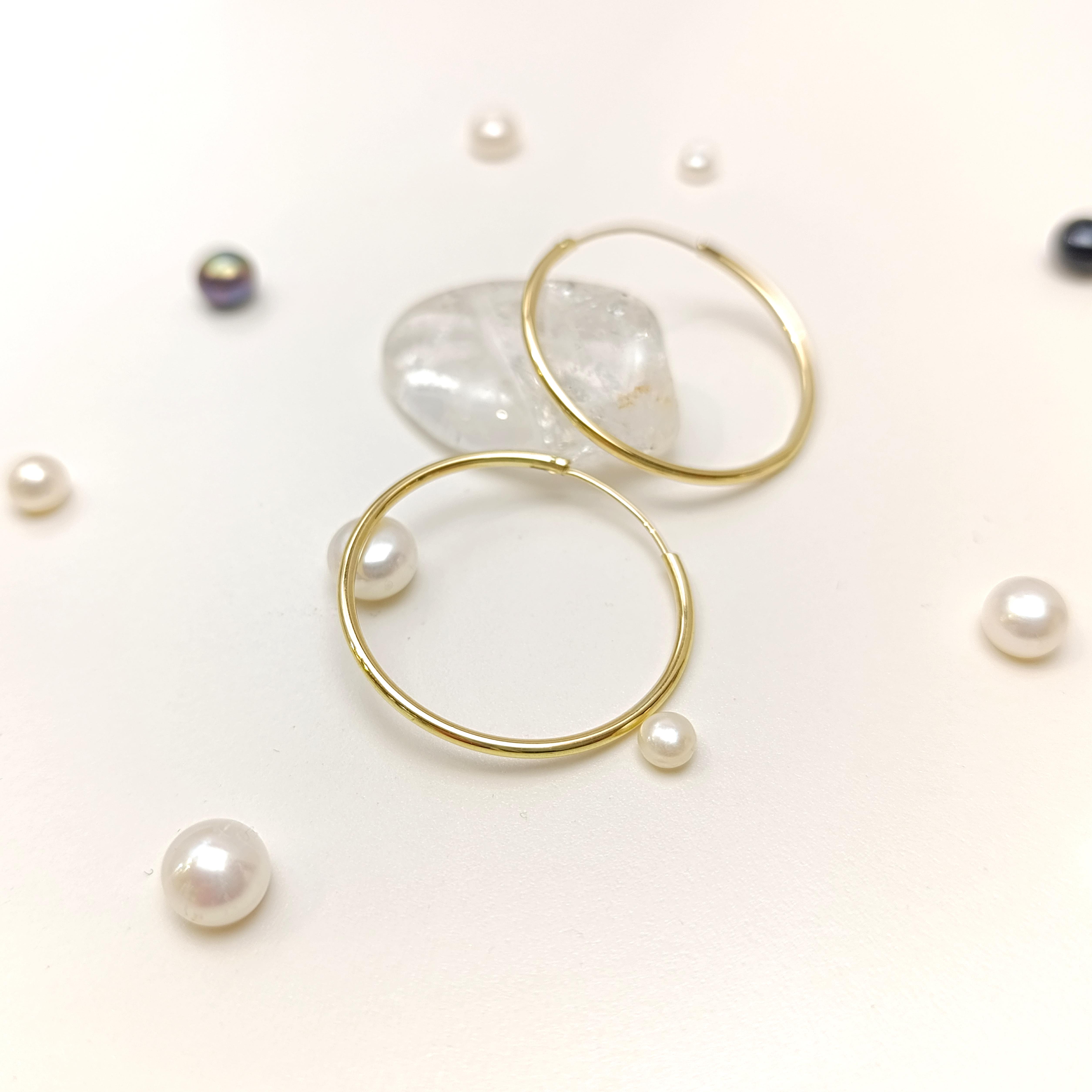 32mm Klasik Bombeli Halka Küpe 14 Ayar Altın HD VİDEOLU