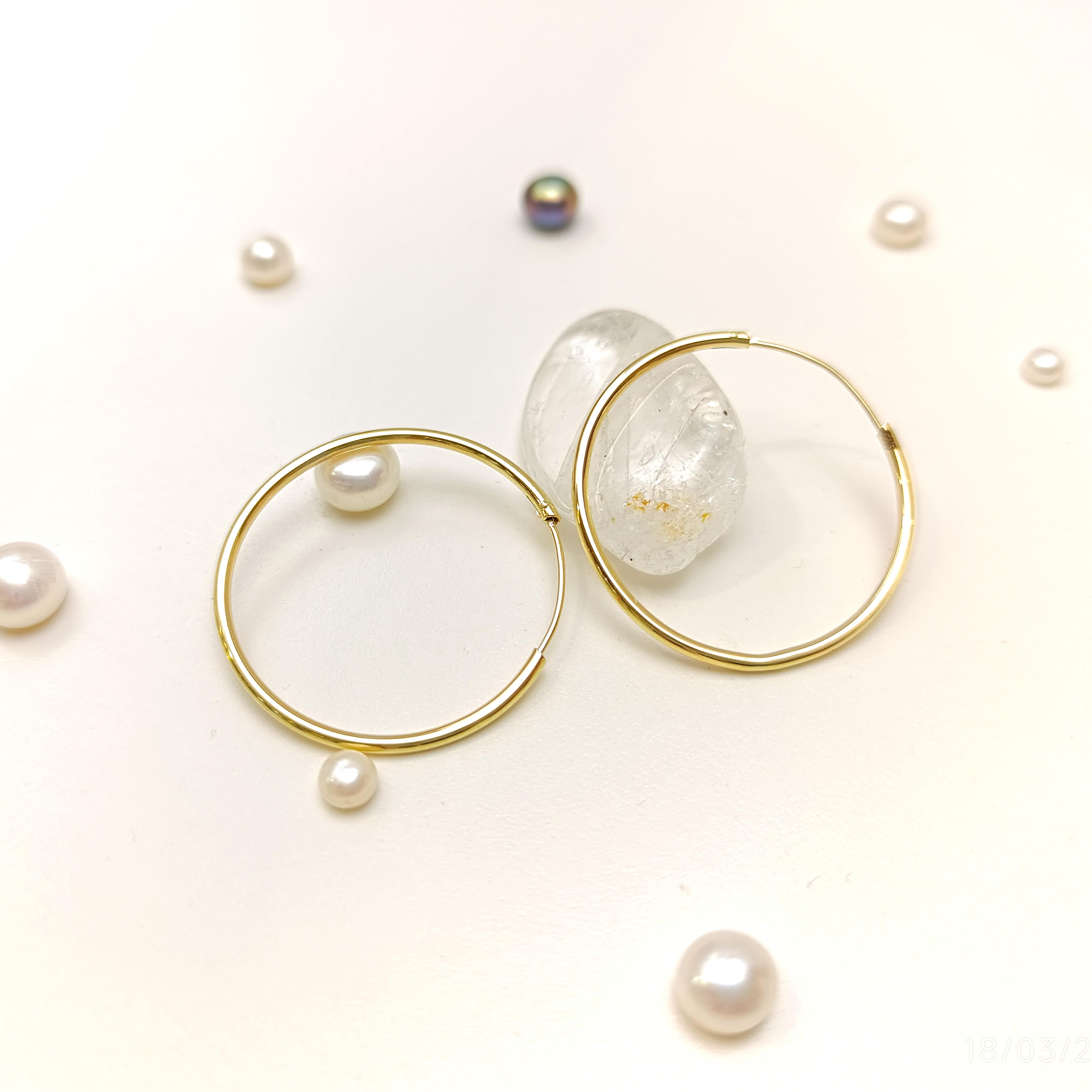 32mm Klasik Bombeli Halka Küpe 14 Ayar Altın HD VİDEOLU