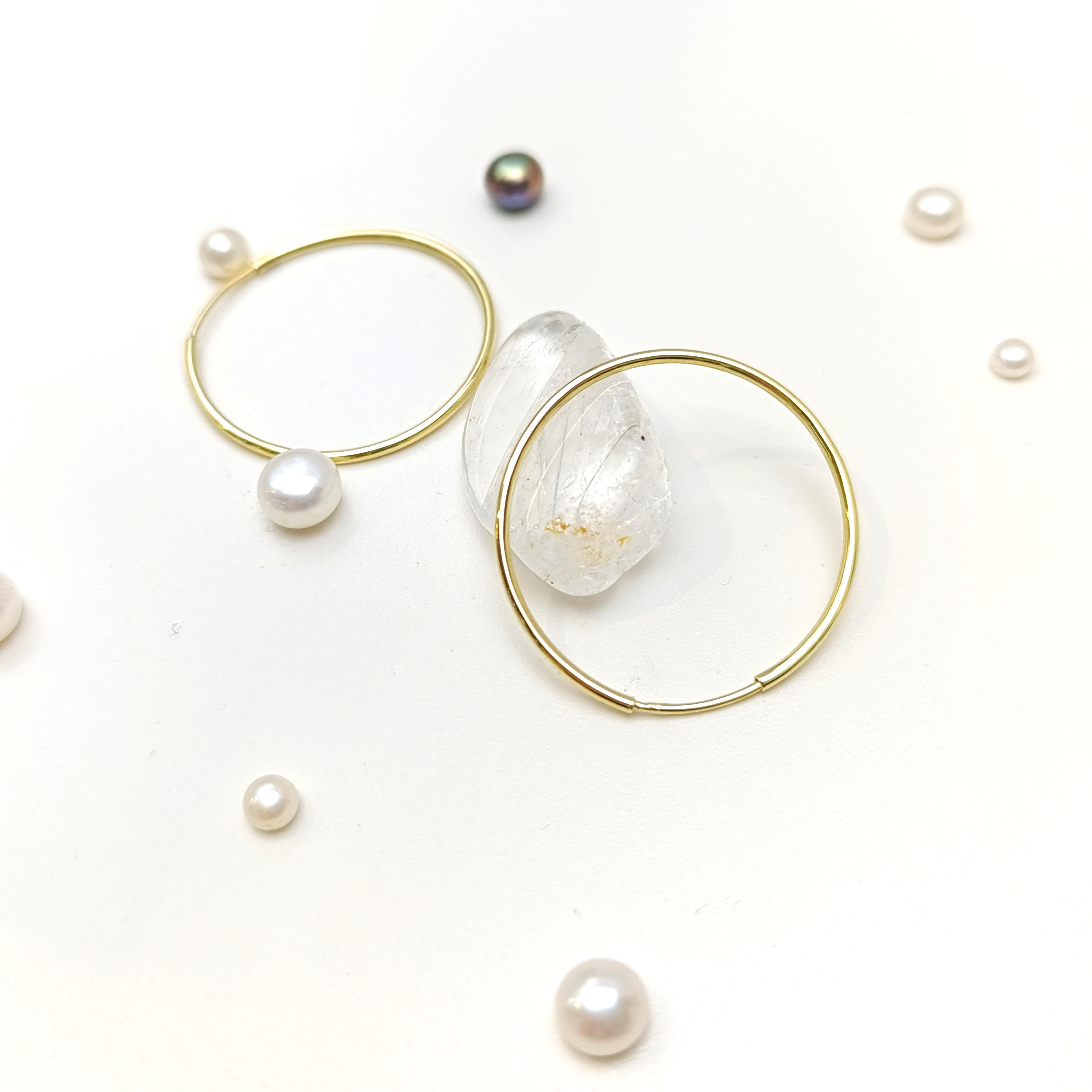 33mm Klasik Bombeli Halka Küpe 14 Ayar Altın HD VİDEOLU