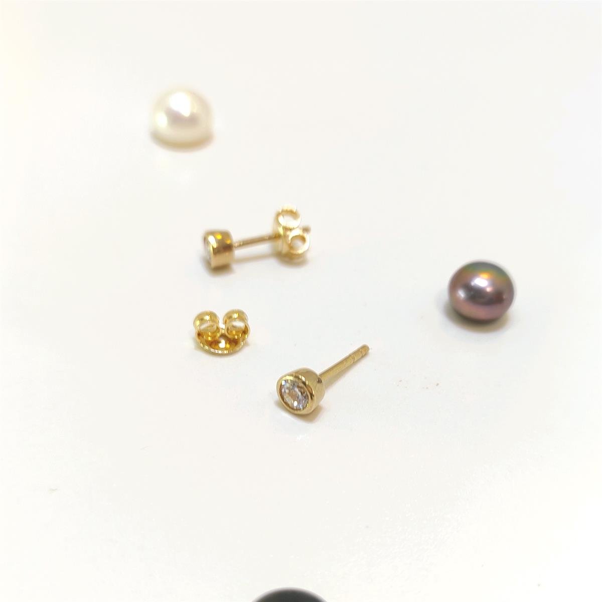 4.3mm Tek Taş Vidalı Küpe 14 Ayar Altın HD VİDEOLU