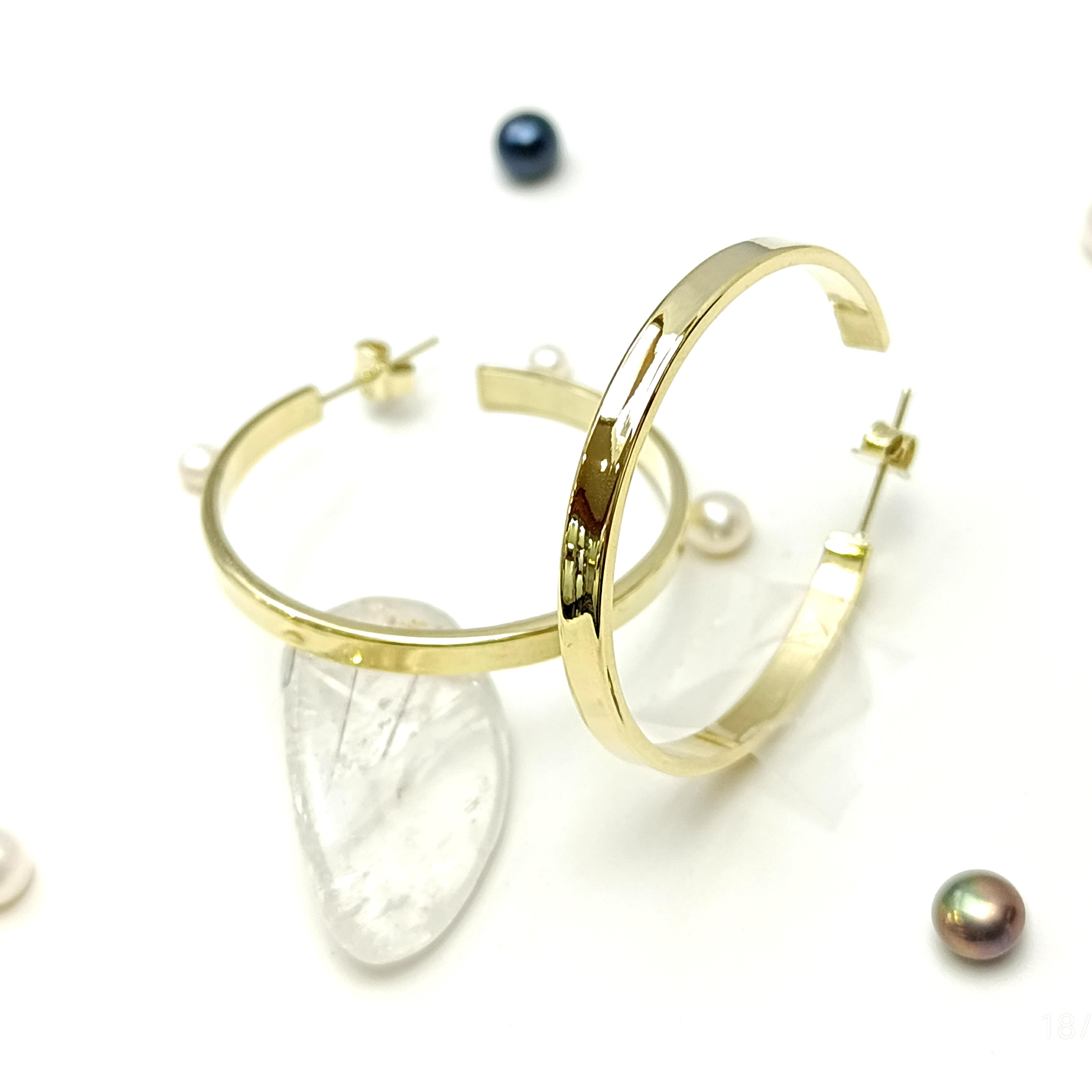 44mm  Extra Büyük Boy Vidalı Halka Küpe 14 Ayar Altın HD VİDEOLU