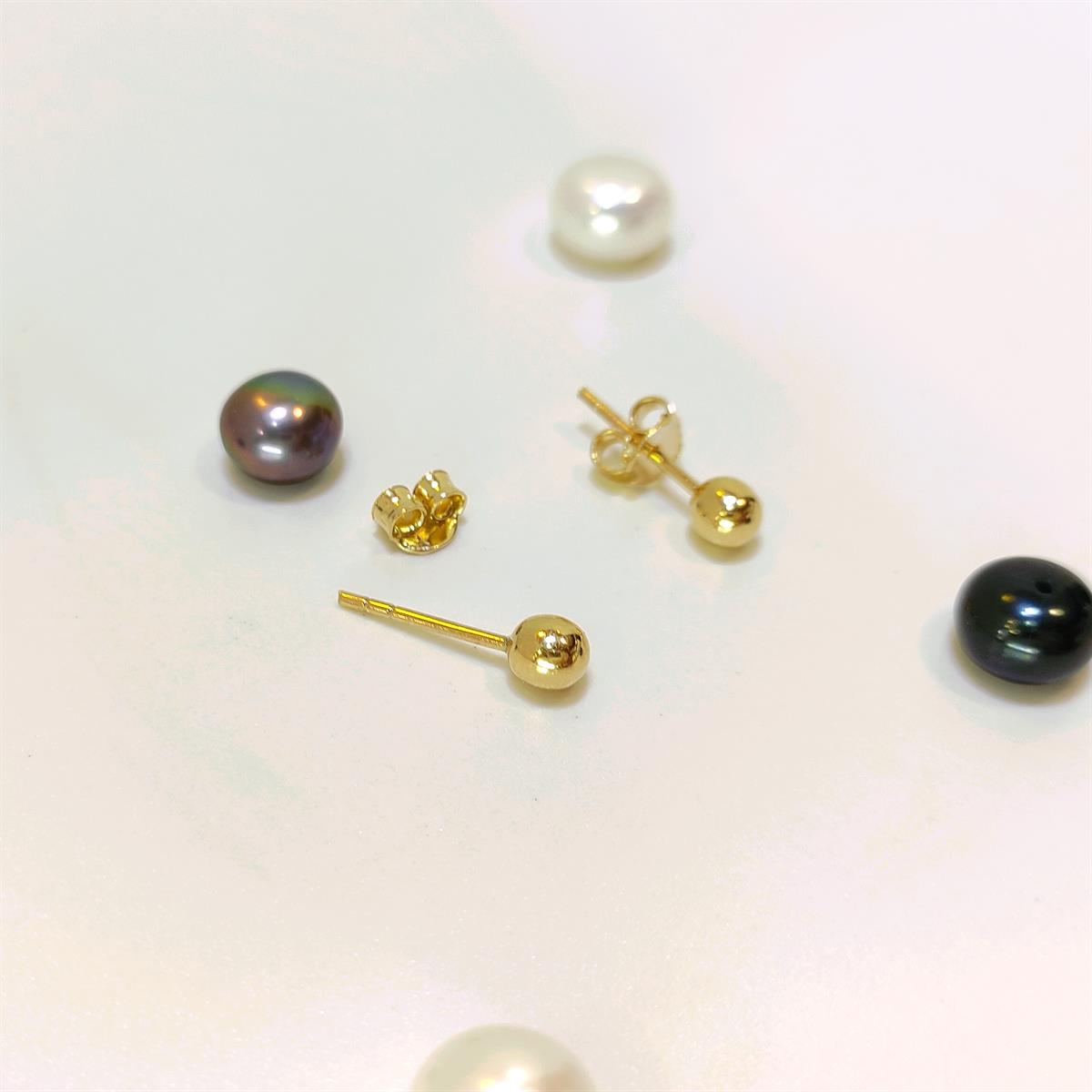 4mm Vidalı Top Küpe 14 Ayar Altın HD VİDEOLU