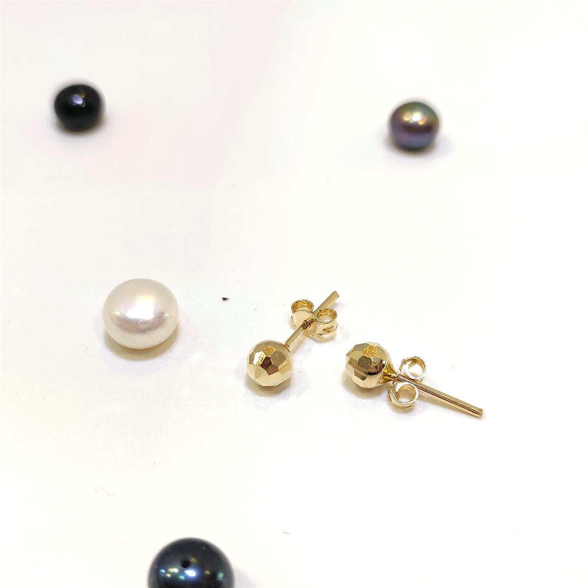 5mm Dövme Kalemli Top Vidalı Küpe 14 Ayar Altın HD VİDEOLU