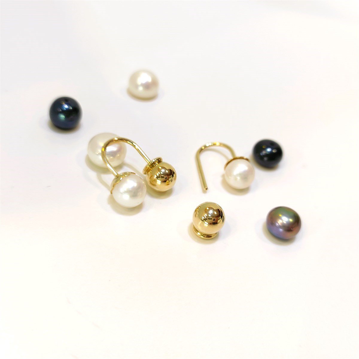 6.4mm İnci Kiraz Top Küpe 14 Ayar Altın