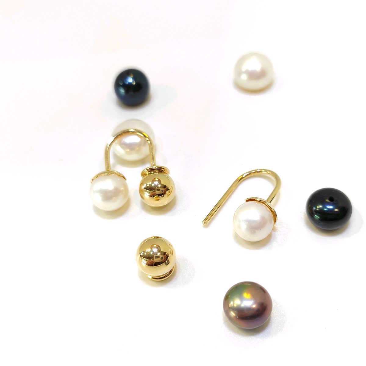 6.4mm İnci Kiraz Top Küpe 14 Ayar Altın