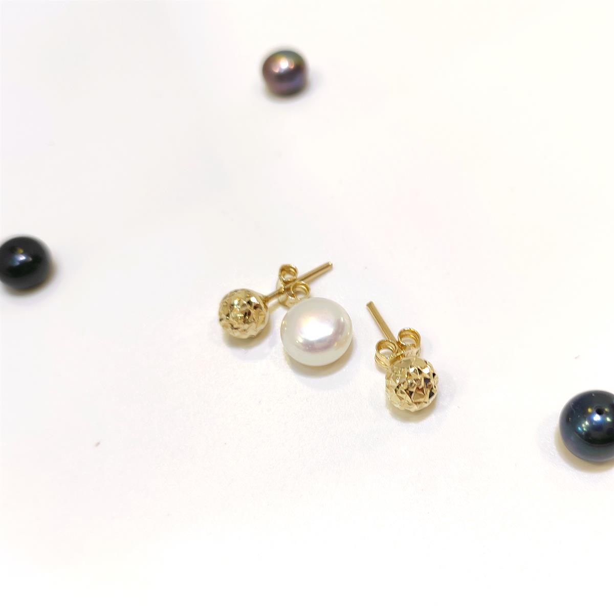 6mm Kalemli Top Vidalı Küpe 14 Ayar Altın HD VİDEOLU