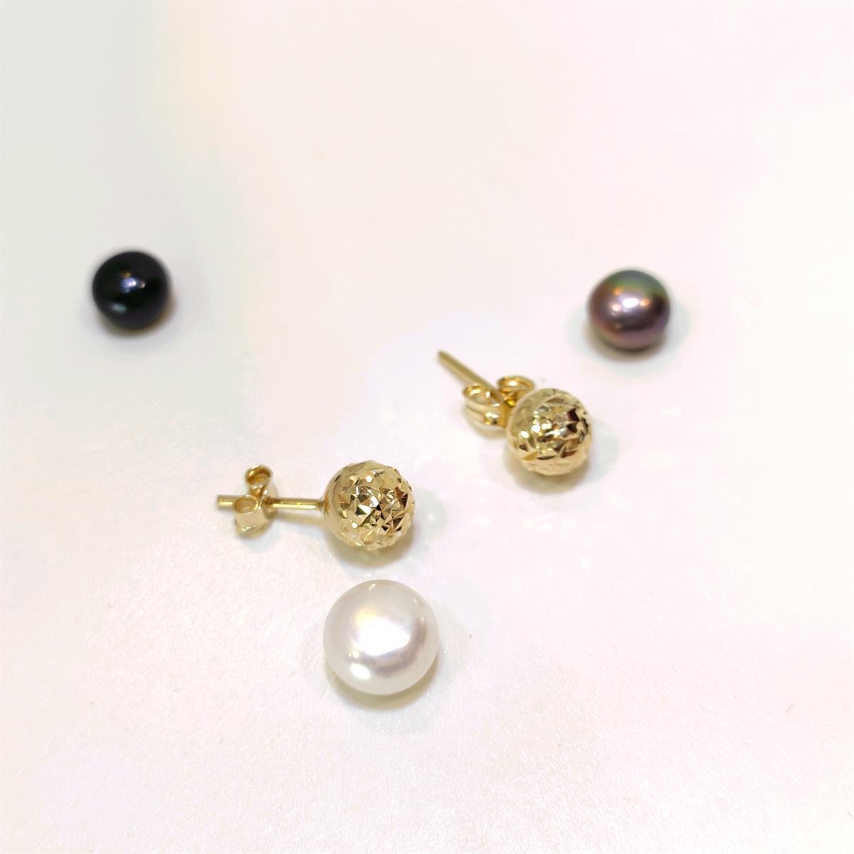 7mm Kalemli Top Vidalı Küpe 14 Ayar Altın HD VİDEOLU