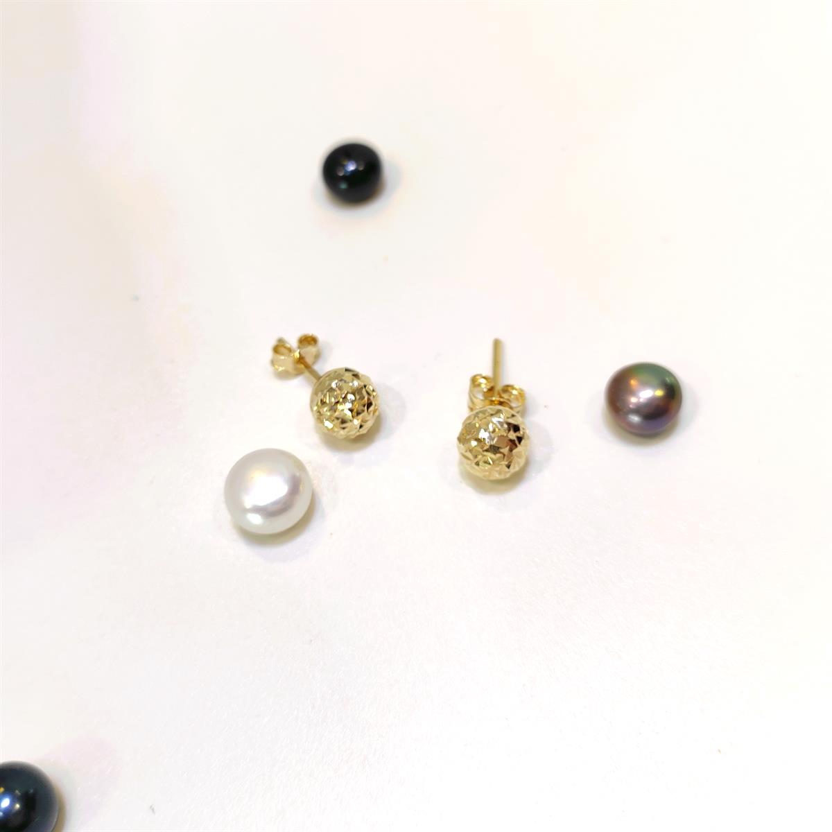 7mm Kalemli Top Vidalı Küpe 14 Ayar Altın HD VİDEOLU