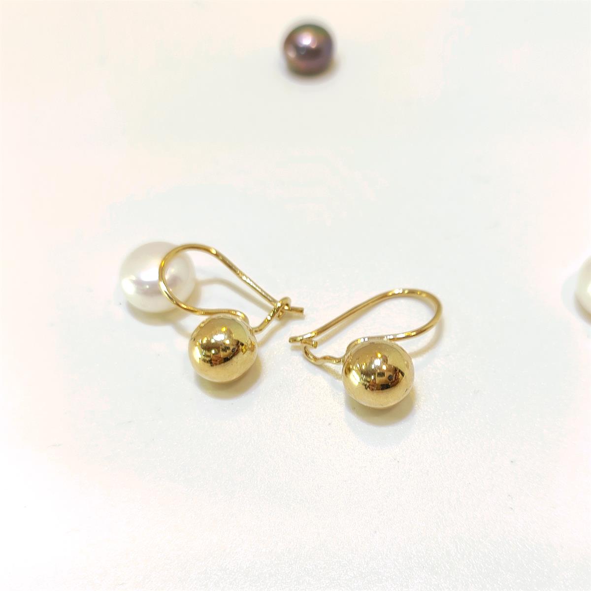 7mm Sallanan Top Küpe 14 Ayar Altın HD VİDEOLU