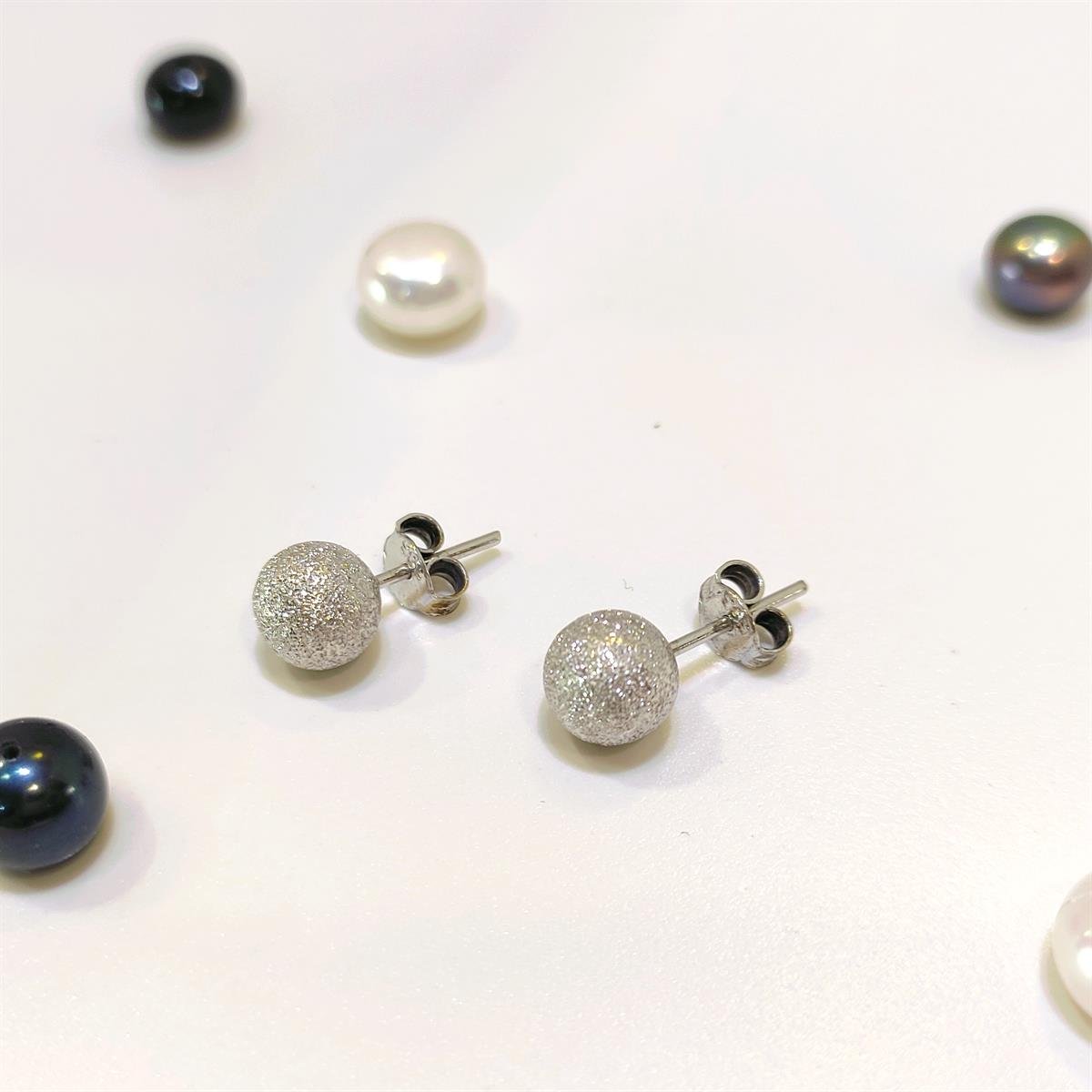 7mm Zımparalı Kumlu Top Küpe 14 Ayar Altın HD VİDEOLU