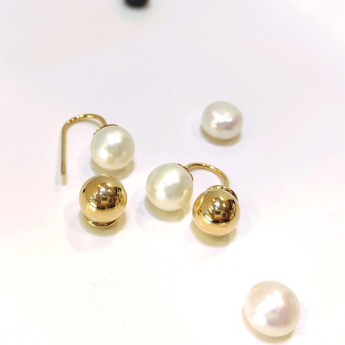 8.5mm İnci Kiraz Top Küpe 14 Ayar Altın 8,50mm inci çapı