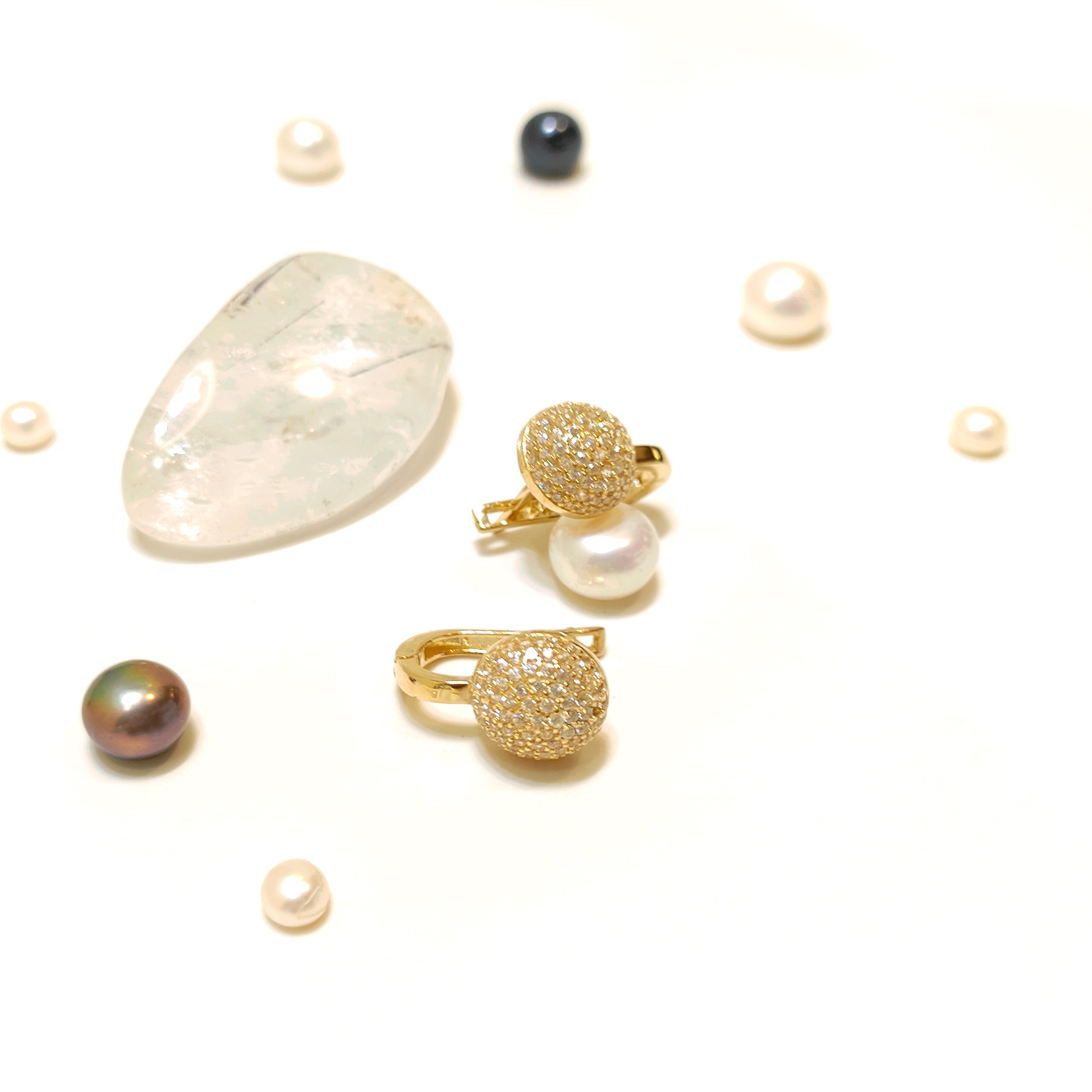 9mm Taşlı Top Küpe 14 Ayar Altın HD VİDEOLU