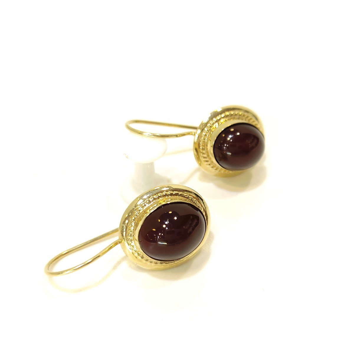 Akik Taşlı Sallanan Küpe 14 Ayar Altın 4K VİDEOLU