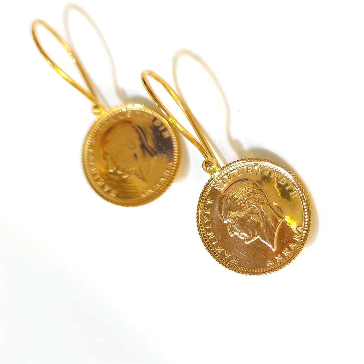 Ata Çeyrekli Küpe 22 Ayar Altın 