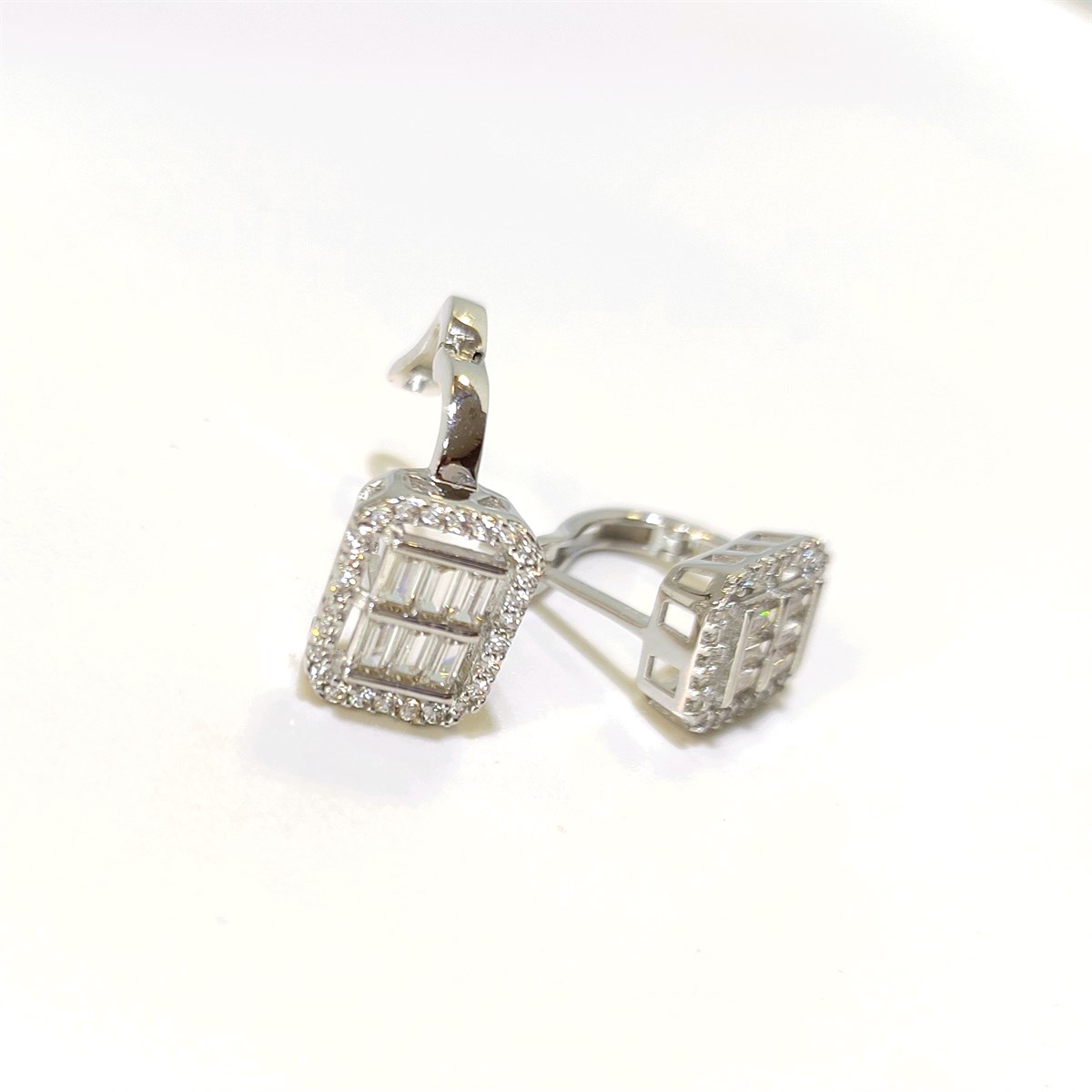 Baget Taşlı Küpe 14 Ayar Altın 4K VİDEOLU