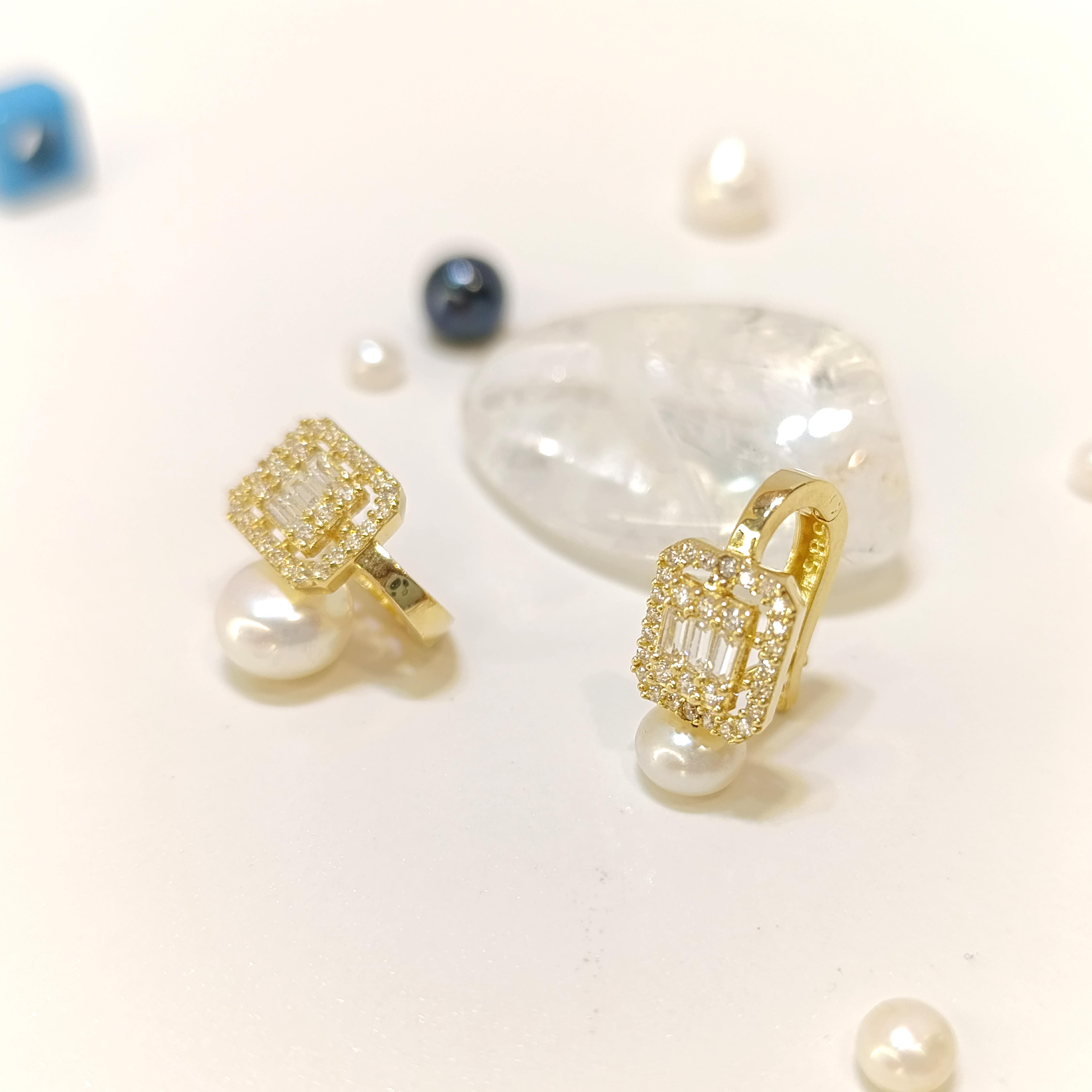 Baget Taşlı Küpe 14 Ayar Altın HD VİDEOLU