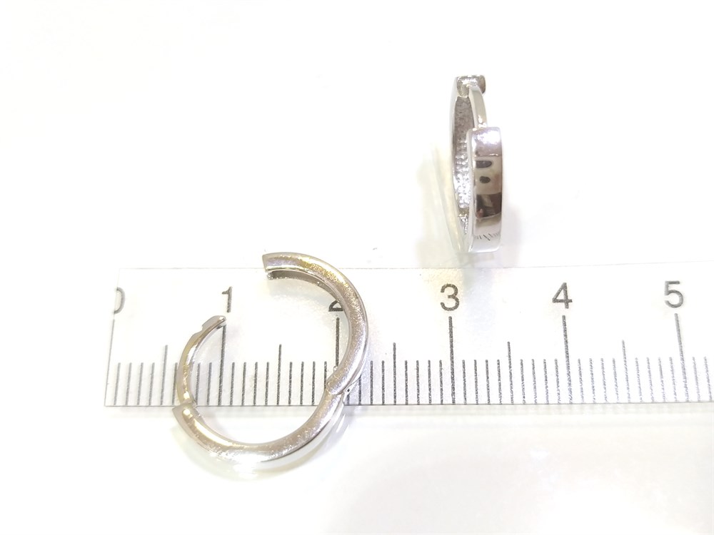 Beyaz Halka Küpe  14 Ayar Altın