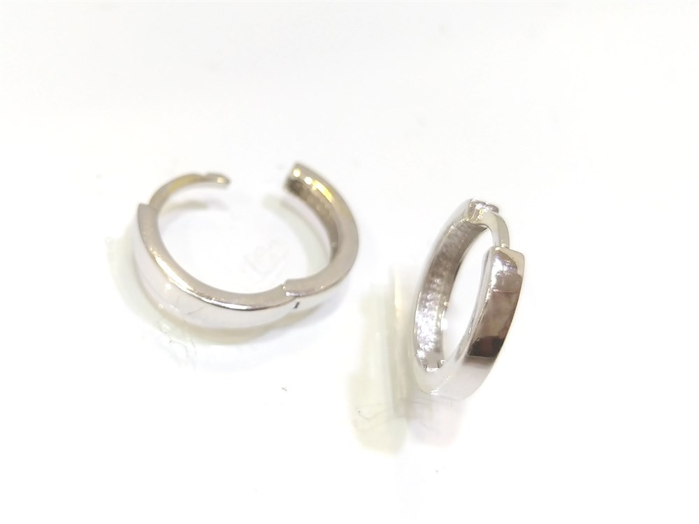 Beyaz Halka Küpe  14 Ayar Altın