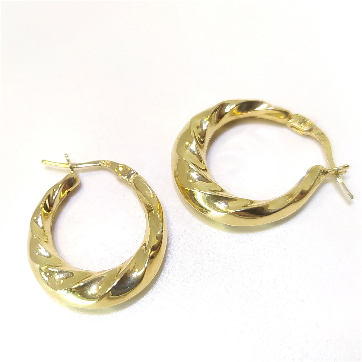 Burgu Halka Küpe 14 Ayar Altın