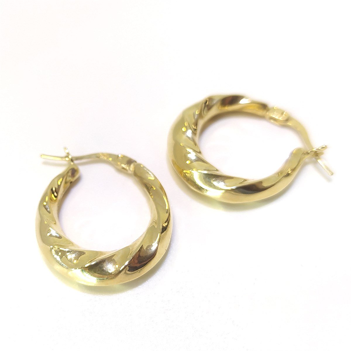 Burgu Halka Küpe 14 Ayar Altın