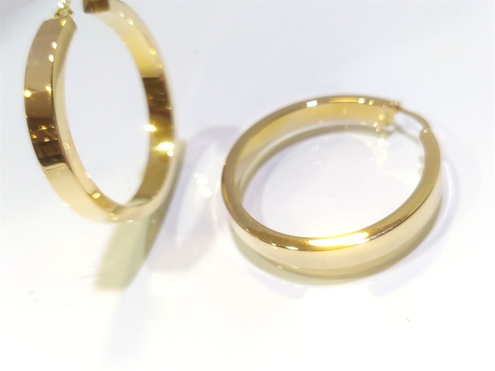 Büyük Boy Halka Küpe  14 Ayar Altın