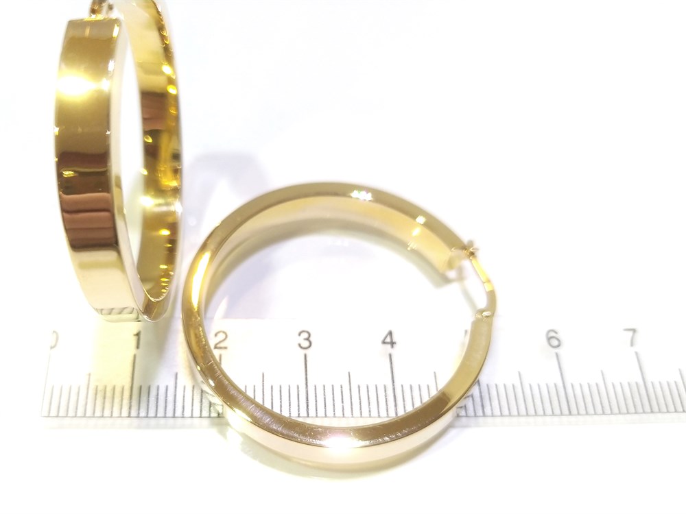 Büyük Boy Halka Küpe  14 Ayar Altın