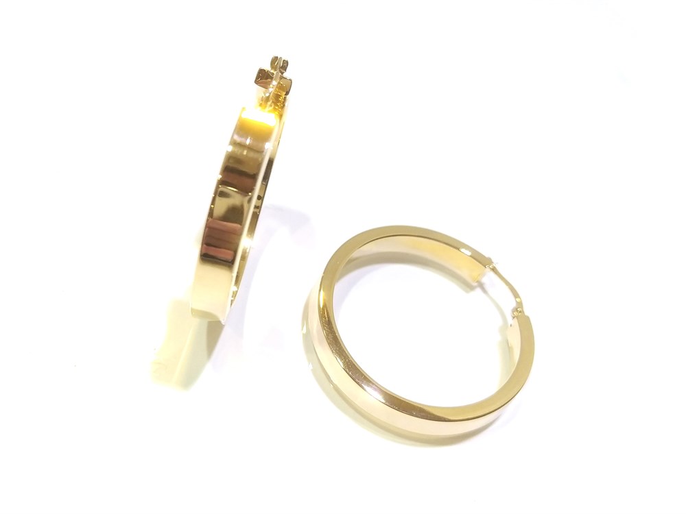 Büyük Boy Halka Küpe  14 Ayar Altın