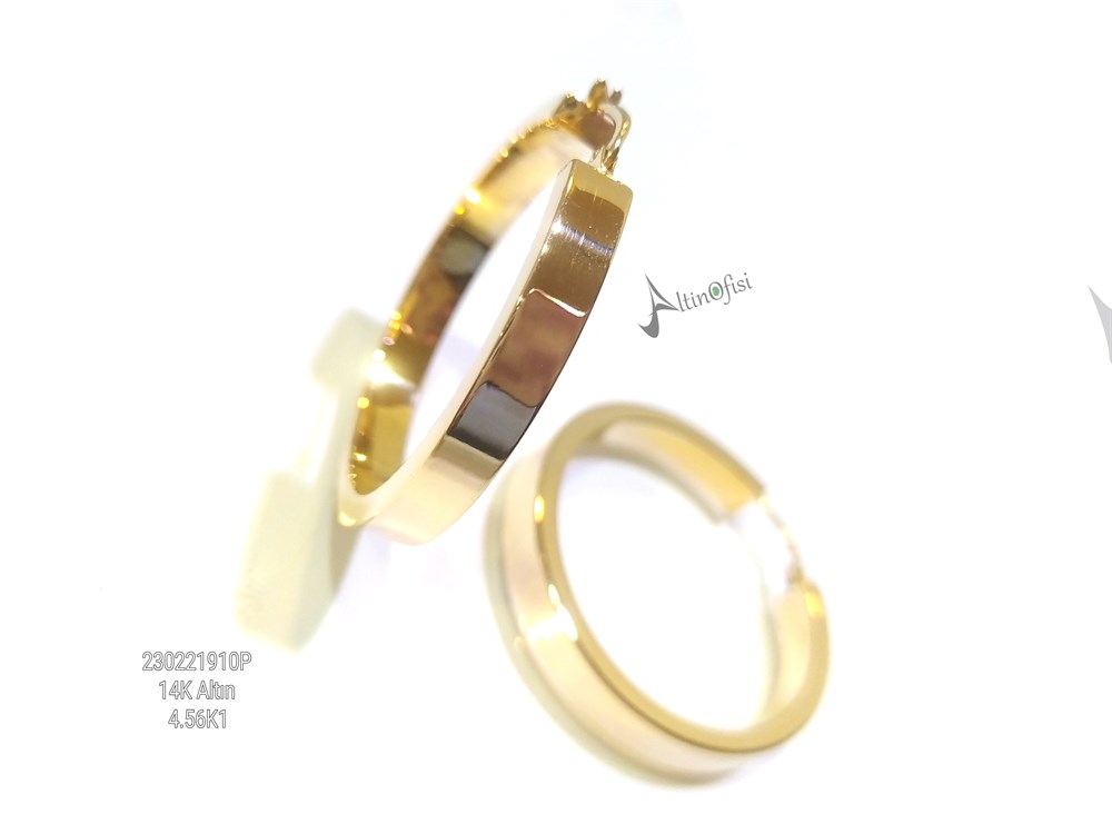 Büyük Boy Halka Küpe  14 Ayar Altın