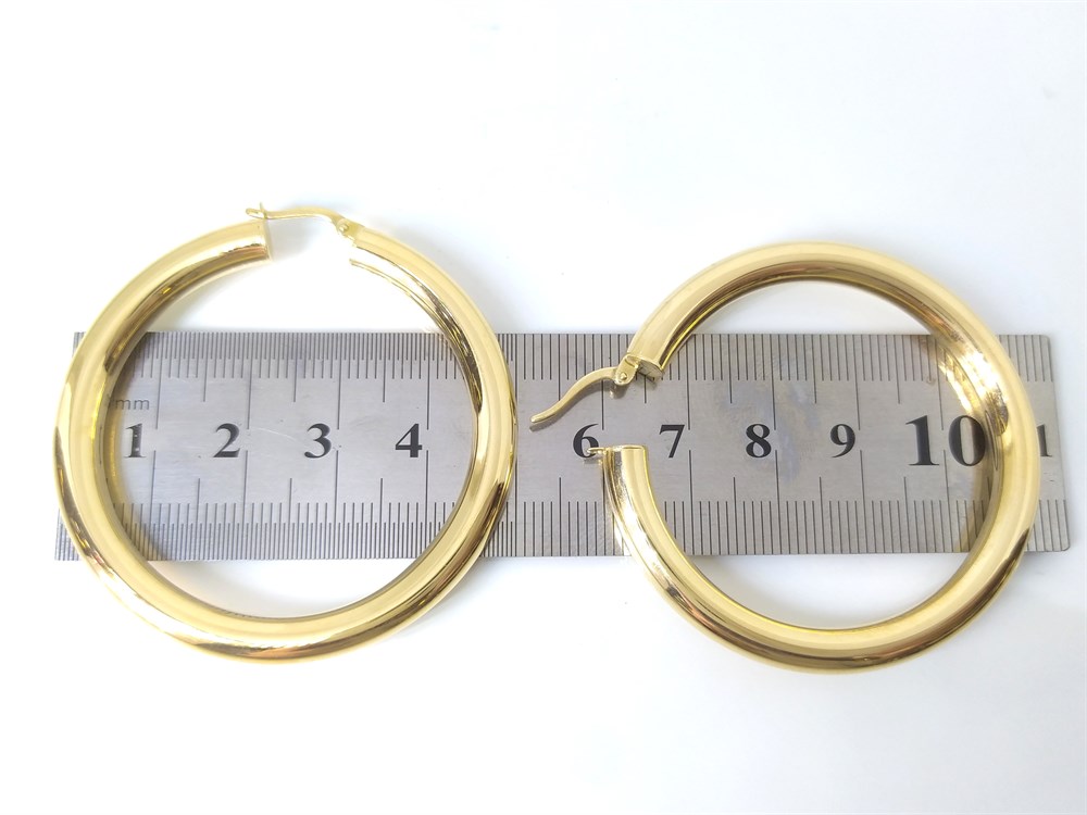 Büyük Boy Halka Küpe  14 Ayar Altın