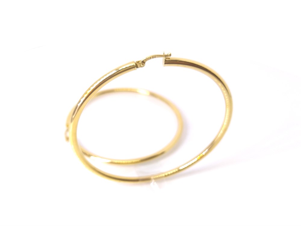 Büyük Boy Halka Küpe  14 Ayar Altın