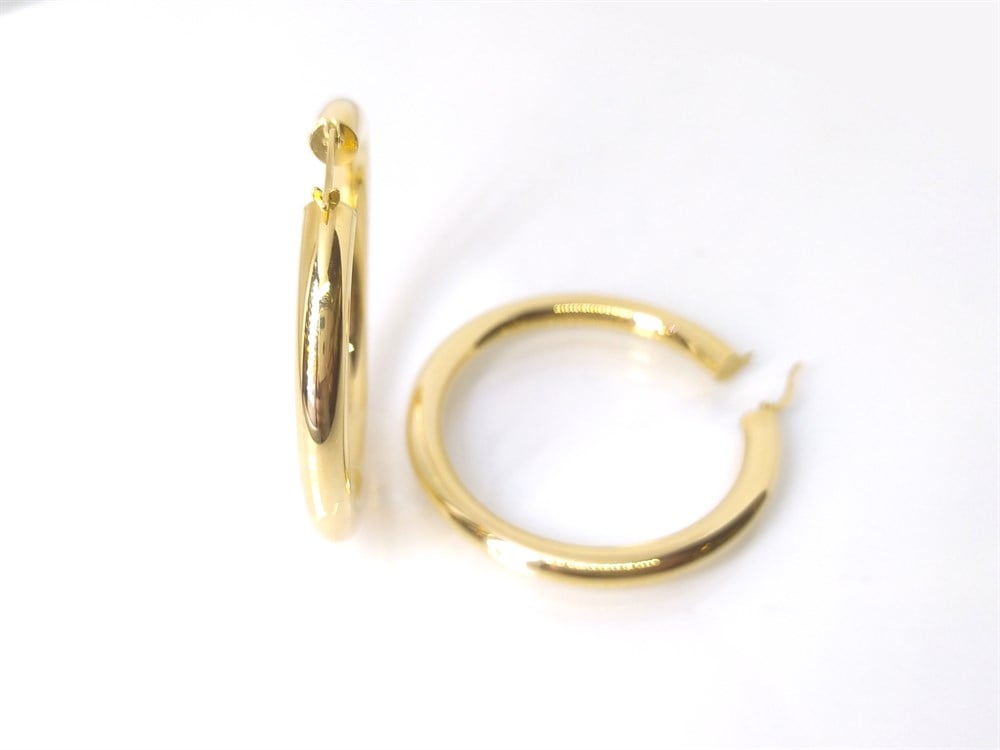 Büyük Boy Halka Küpe  14 Ayar Altın