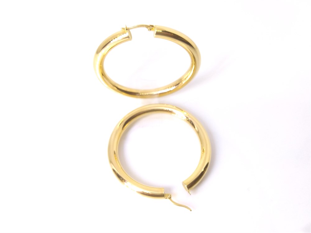 Büyük Boy Halka Küpe  14 Ayar Altın