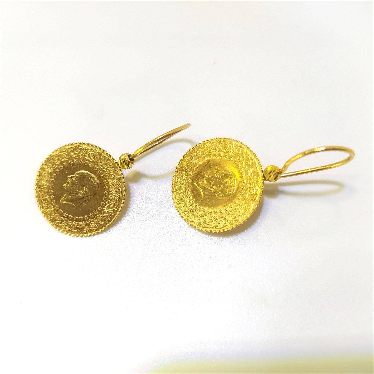 Çeyrekli Küpe 22 Ayar Altın 