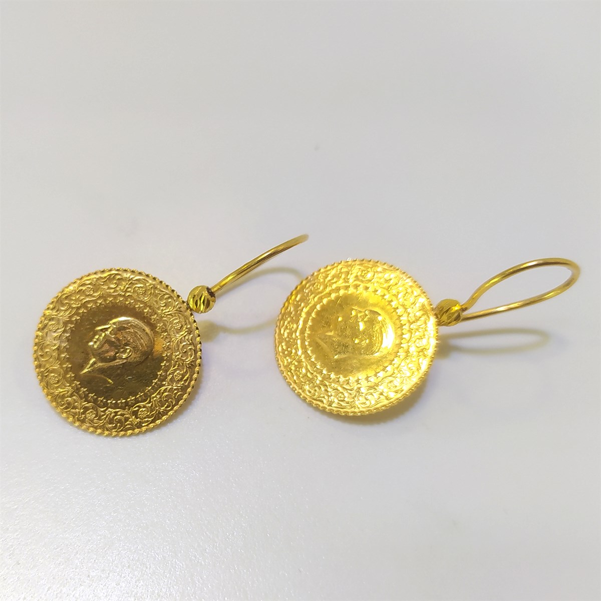 Çeyrekli Küpe 22 Ayar Altın 