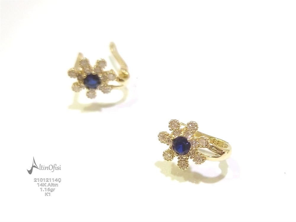 Çiçek Çocuk Küpe  14 Ayar Altın