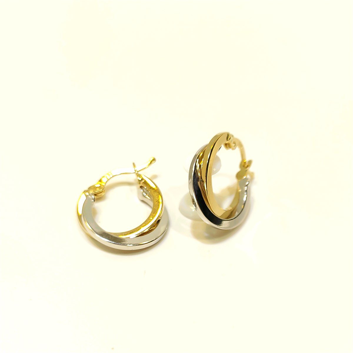 Çift Halkalı Küpe 14 Ayar Altın 4K VİDEOLU