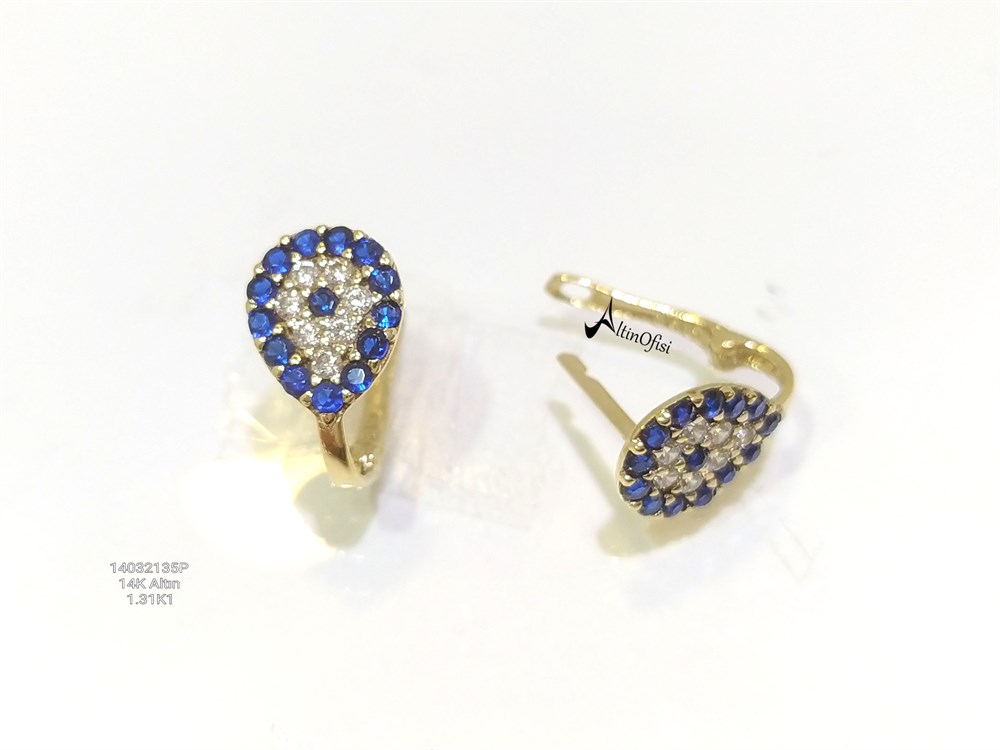 Damla Göz Küpe  14 Ayar Altın