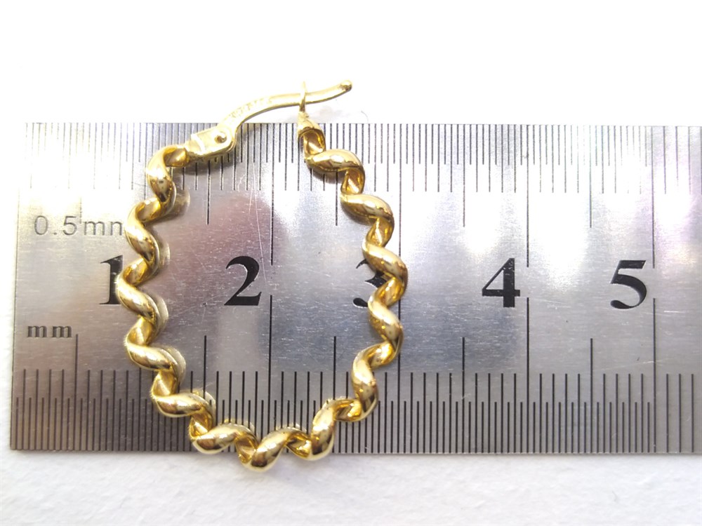 DNA Halka Küpe 14 Ayar Altın