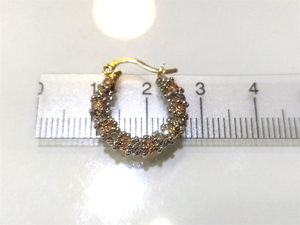 Dorika Toplu  Halka Küpe  14 Ayar Altın