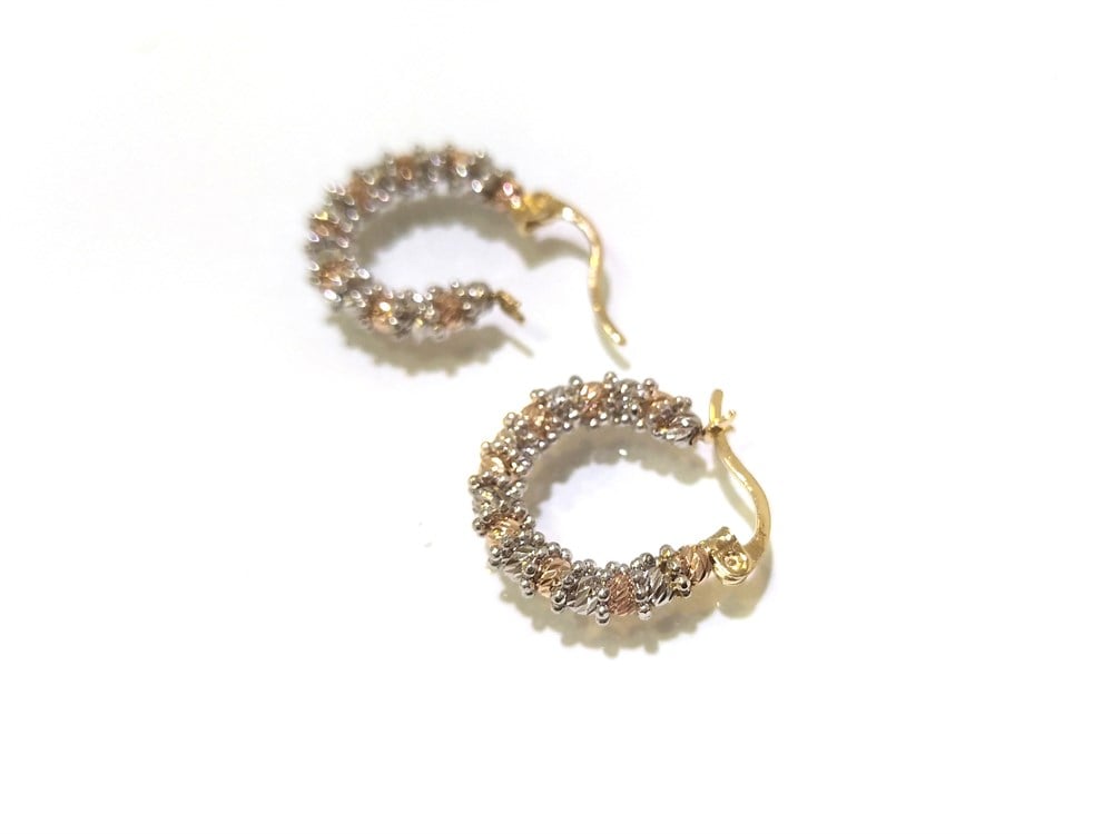 Dorika Toplu  Halka Küpe  14 Ayar Altın