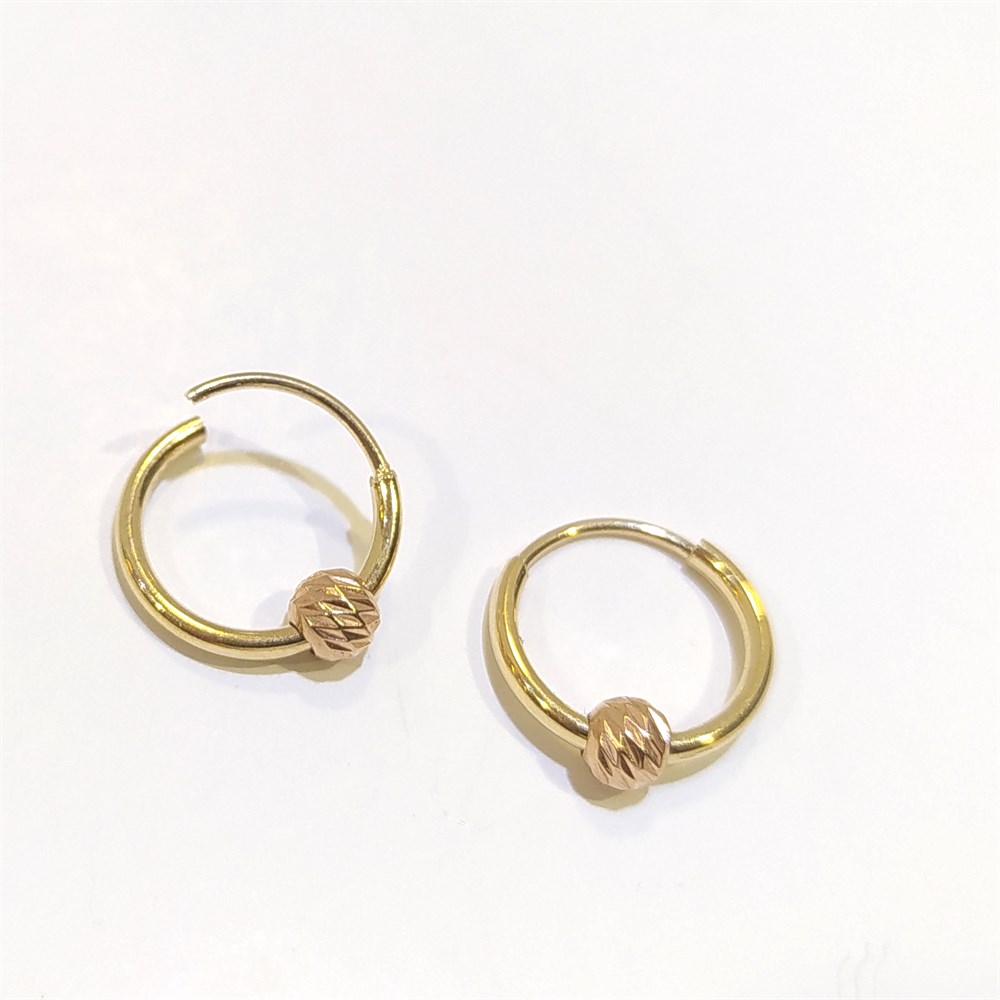 Dorika Toplu Halka Küpe 14 Ayar Altın